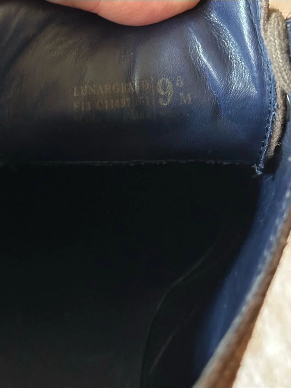 Cole Haan LunarGrand Suede Wingtip Oxford Shoes Brown Orange Sole Men’s Size 9.5